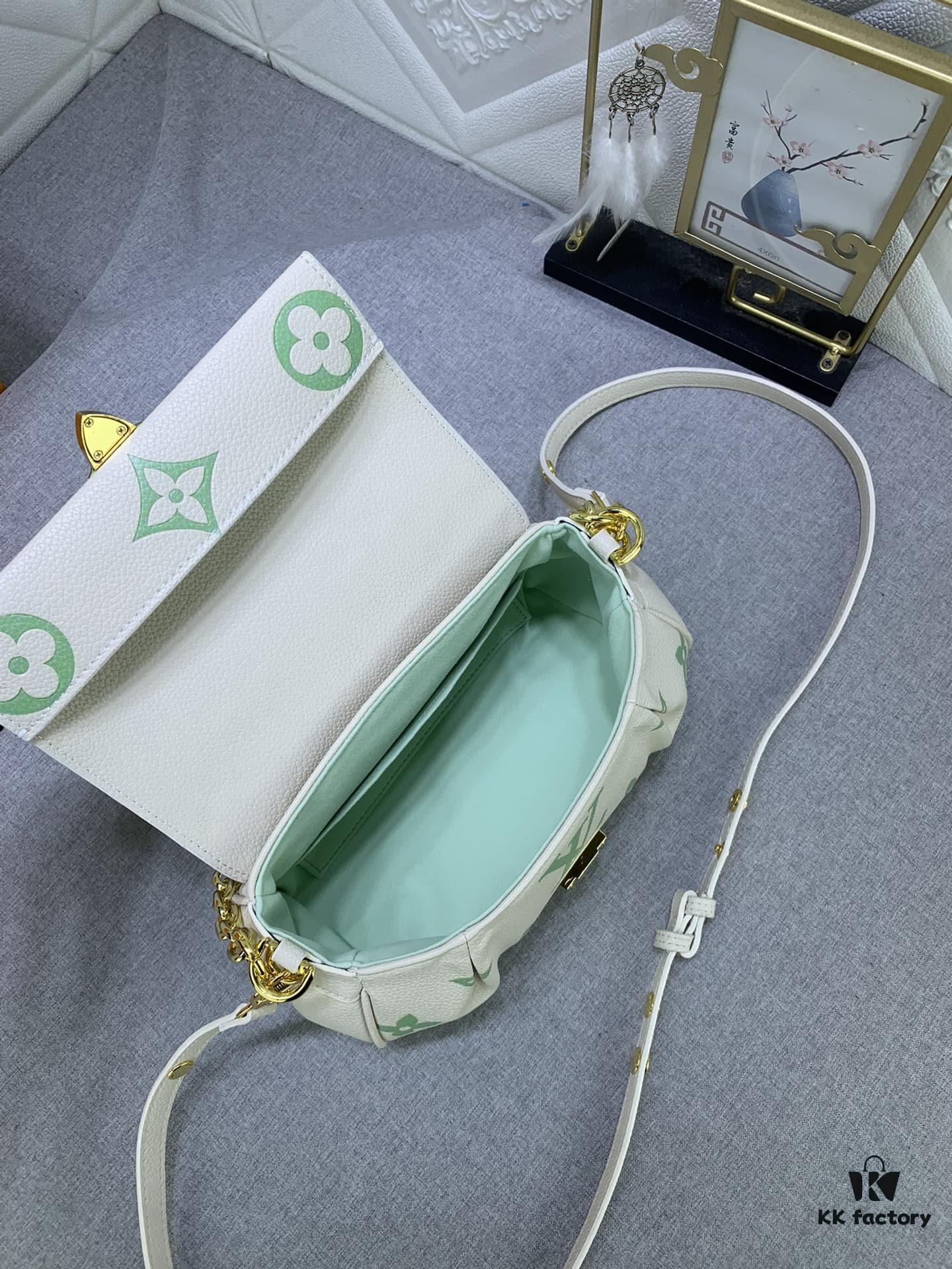 Upgraded Original Version (Inspired by Authentic) ✨‼️ M46393 White Embossed Pink, M45813 Black Quilted, M45859 Black Imprinted, M45836 Elephant Gray, White Imprinted, White Quilted 👏👏 Favorite Bag in Soft Grained Leather with Oversized Monogram Embossing