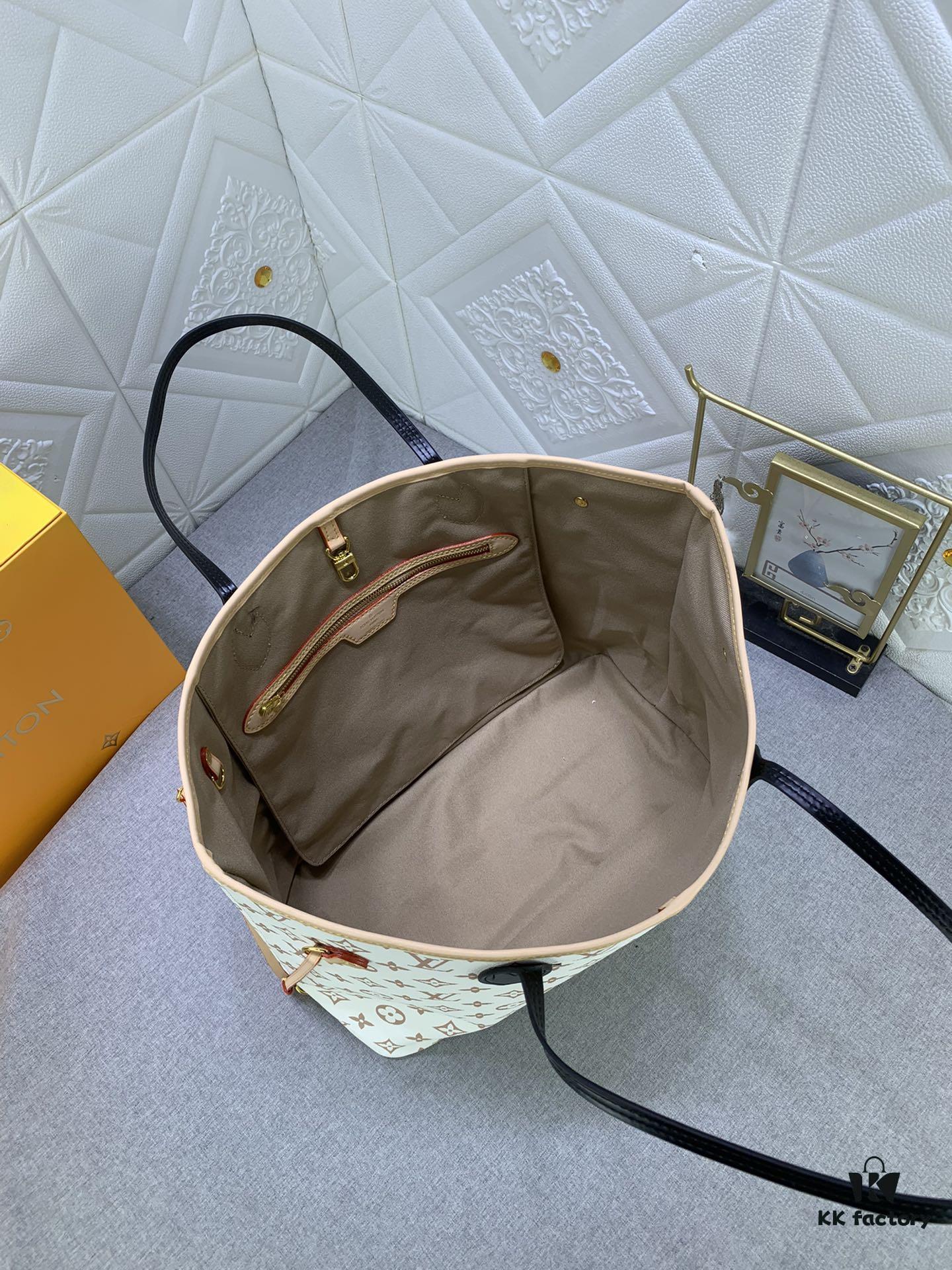 White Flower Mother-Child Bag 🎀🎀 Classic Shopping Tote 💋💋 Louis Vuitton New Neverfull