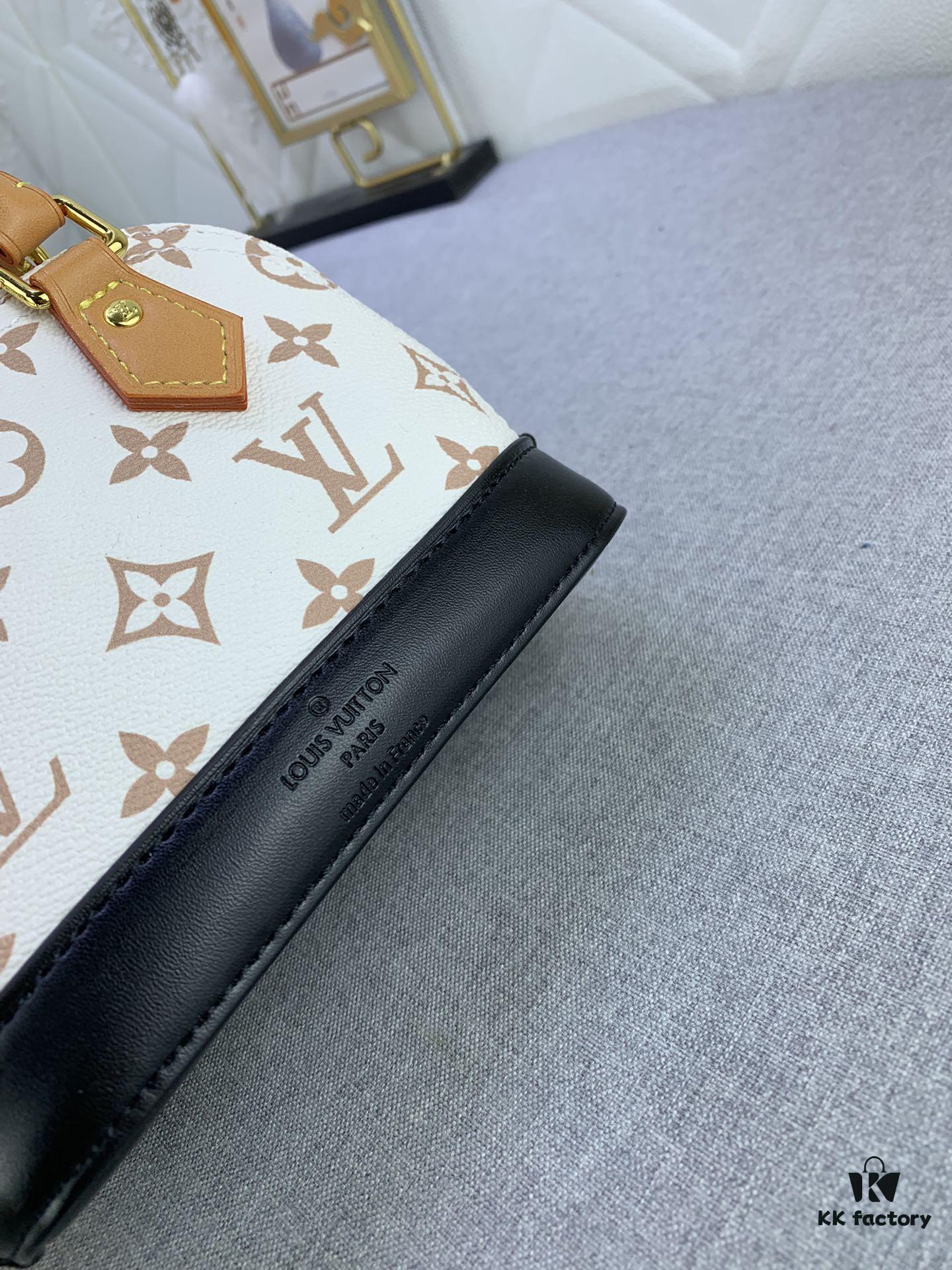 Upgraded Original [Alma Nano Shell Handbag] M82717 Damier M46895 White Flower