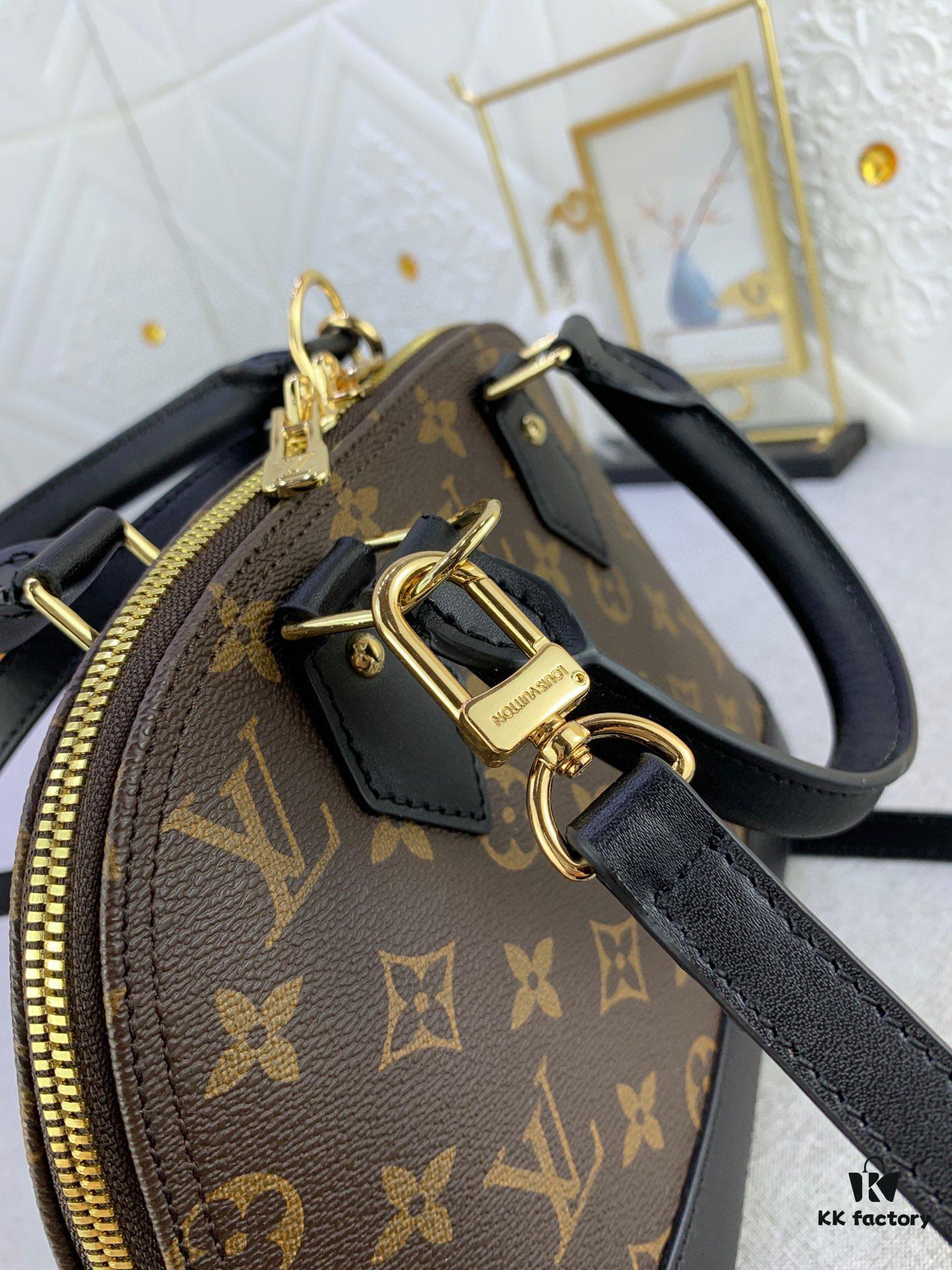 Upgraded Size Original M53151 M53152 Monogram N41221 Non-Check Black Leather Louis Vuitton Alma Handbag