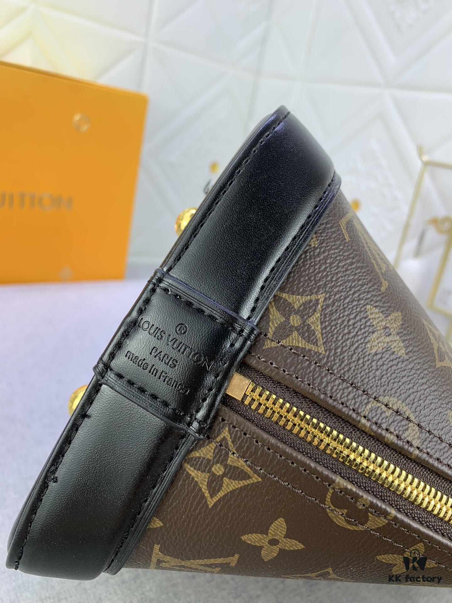 Upgraded Size Original M53151 M53152 Monogram N41221 Non-Checkered Alma Bag in Black Leather