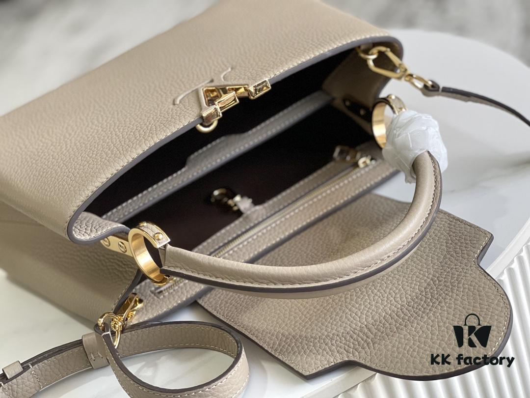 Premium Full Set Packaging 【Top Grade Original Leather 💋 M94428 Elephant Gray Medium with Gold Hardware】