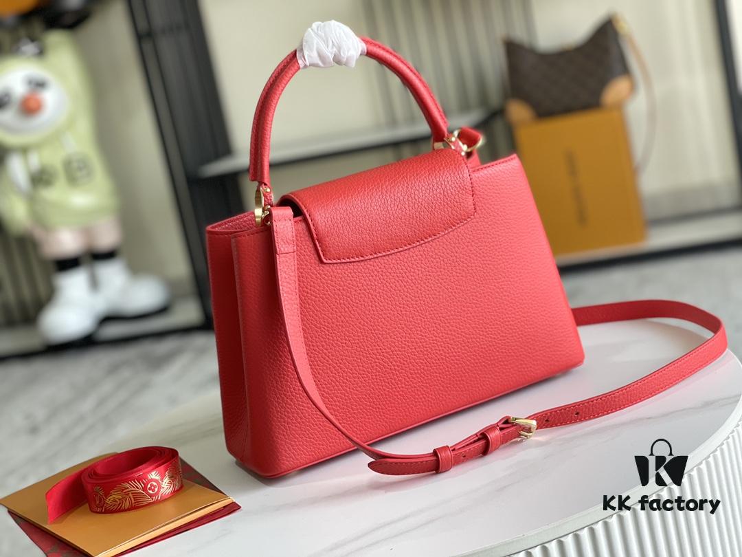 Top Grade Full Set Packaging 【Premium Original Factory Leather 💋 M43935 M42259 Red Medium with Gold Hardware】