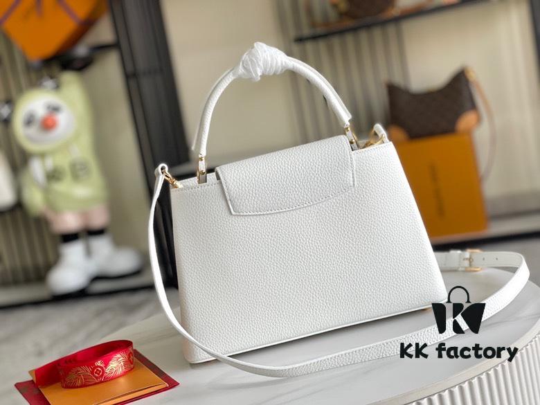 Top Grade Full Set Packaging [Premium Original Leather M55832 Medium Size White with Gold Hardware]