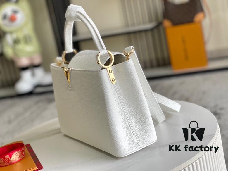 Top Grade Full Set Packaging [Premium Original Leather M55832 Medium Size White with Gold Hardware]