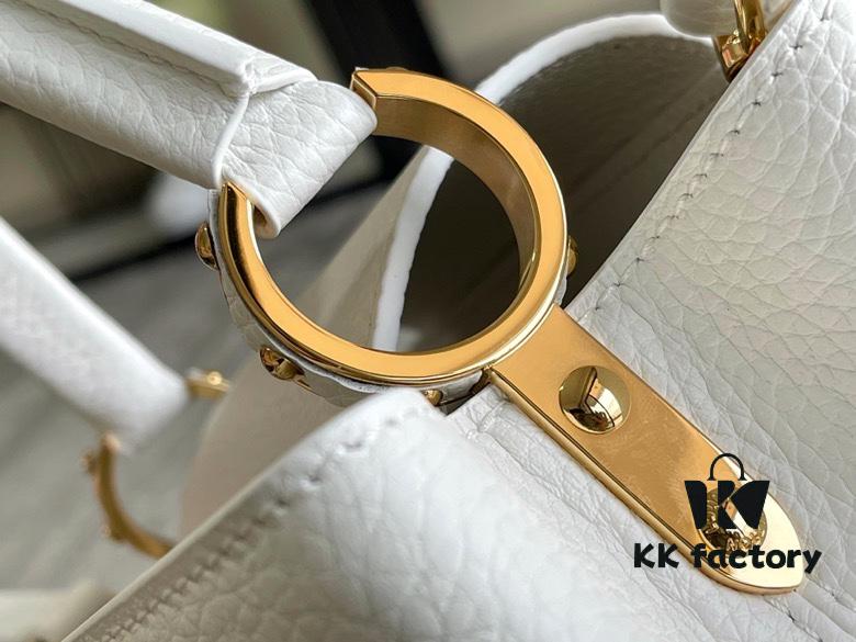 Top Grade Full Set Packaging [Premium Original Leather M55832 Medium Size White with Gold Hardware]