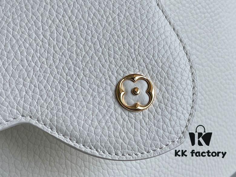 Top Grade Full Set Packaging [Premium Original Leather M55832 Medium Size White with Gold Hardware]