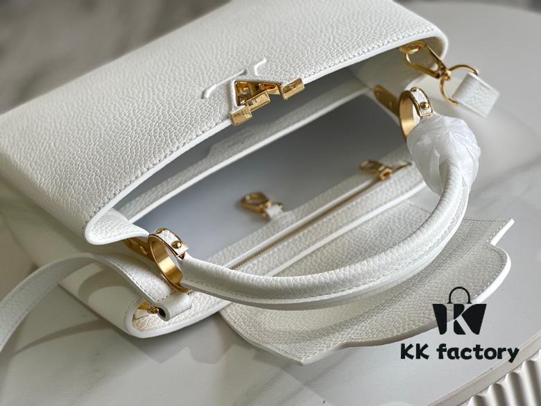 Top Grade Full Set Packaging [Premium Original Leather M55832 Medium Size White with Gold Hardware]