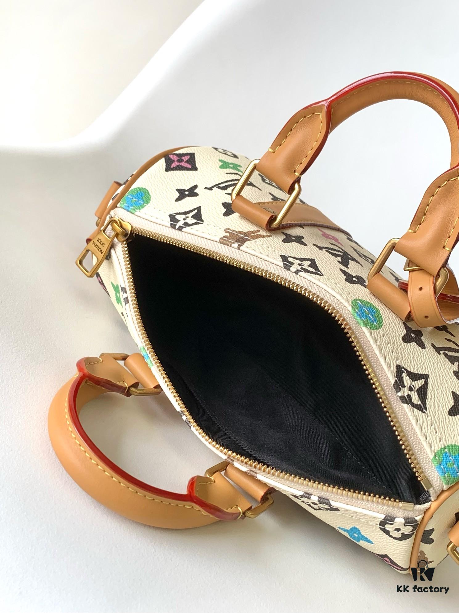 Top Quality Replica M24849 White Color Black Color Pillow Bag Keepall 25