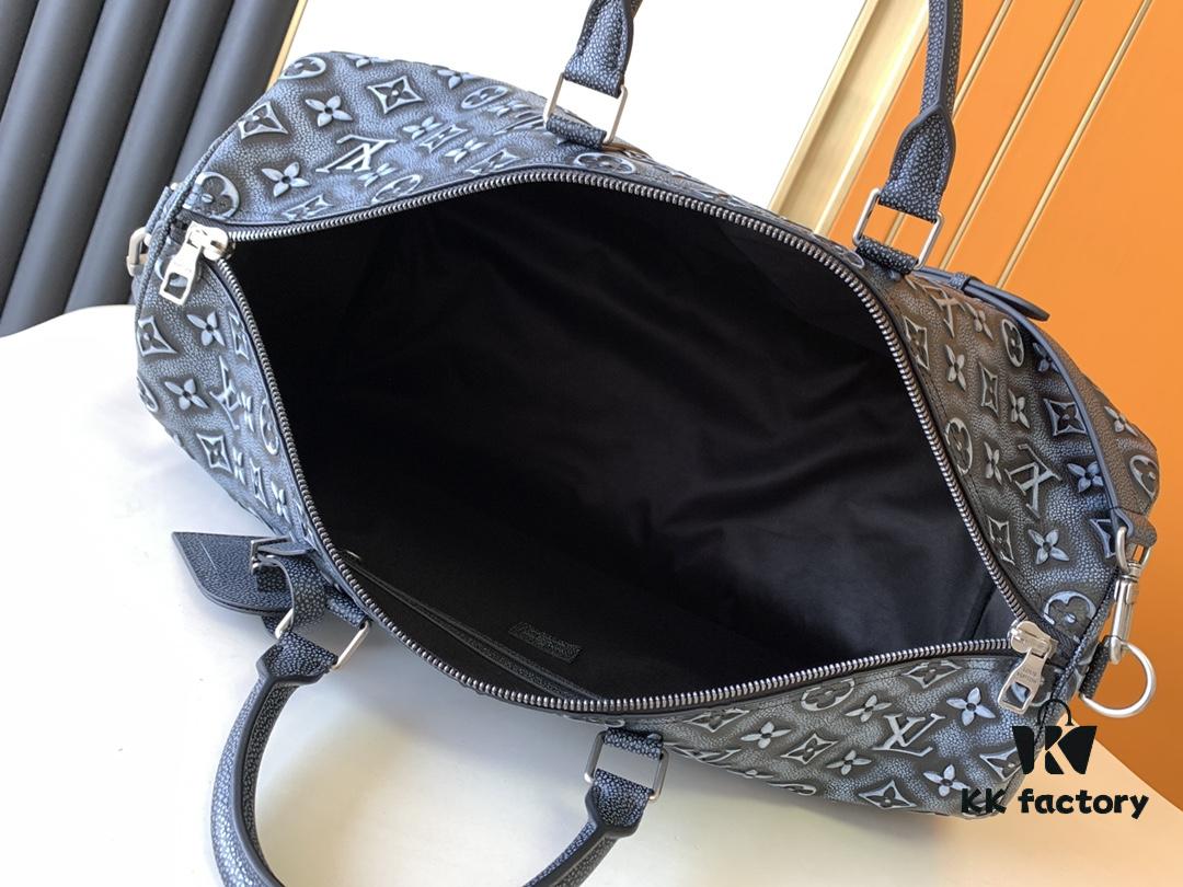 Top-Grade Full-Grain M21375 Lan Graphite Gray Keepall Bandoulière 50 Travel Bag