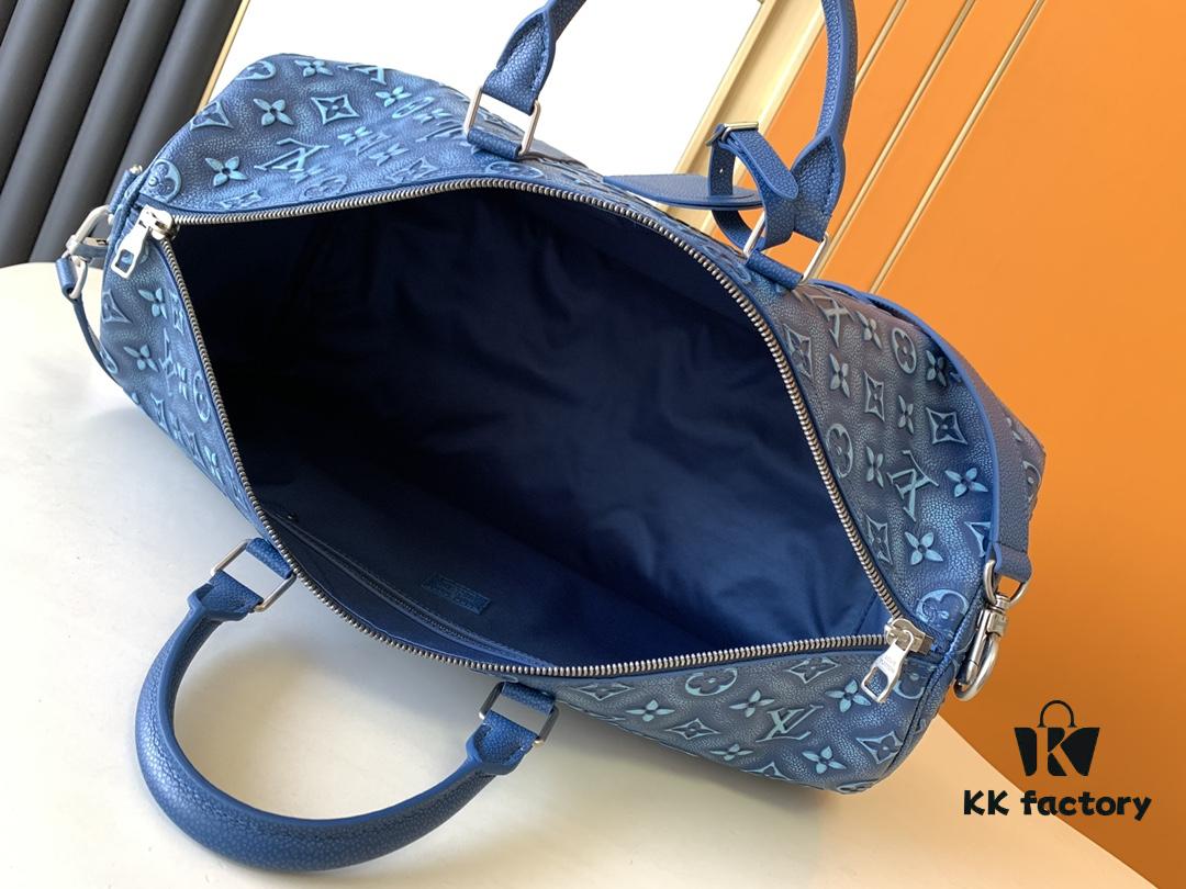 Top-Grade Full-Grain M21375 Lan Stone Graphite Gray Keepall Bandoulière 50 Travel Bag