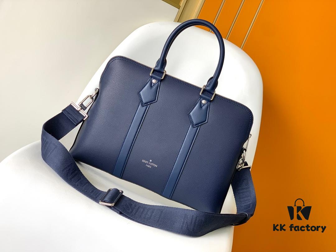 M59159 Black M21440 Blue Top-Quality Original Surplus LV Aerogram Leather Briefcase