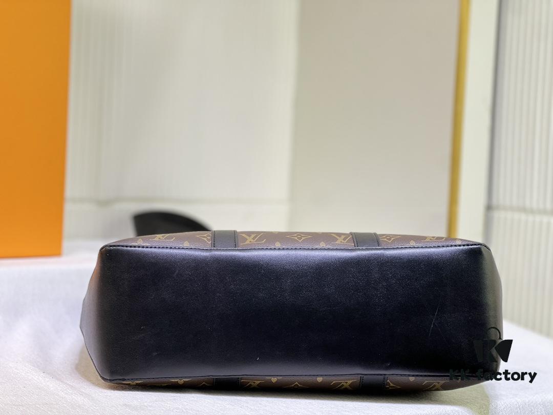 Upgraded Original Week-End Tote M45734 M45733 Louis Vuitton Classic Week-End Bag in Monogram Macassar Canvas with Exterior Phone Pocket