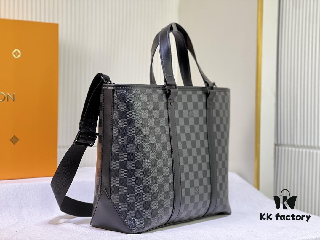 Upgraded Original Week-End Tote M45734 M45733 Louis Vuitton Classic Week-End Bag in Monogram Macassar Canvas