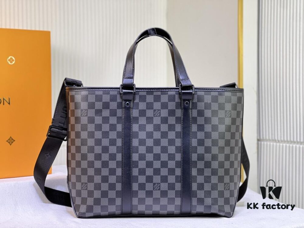 Upgraded Original Week-End Tote M45734 M45733 Louis Vuitton Classic Week-End Bag in Monogram Macassar Canvas