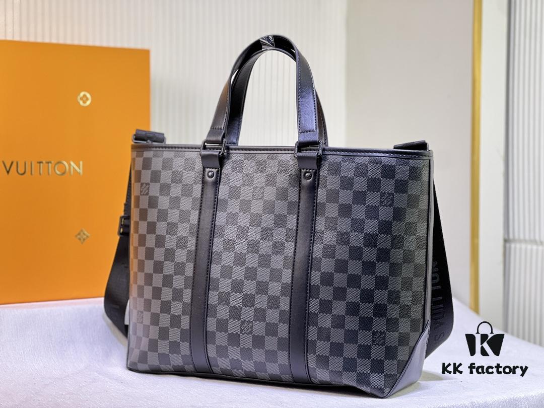 Upgraded Original Week-End Tote M45734 M45733 Louis Vuitton Classic Week-End Bag in Monogram Macassar Canvas