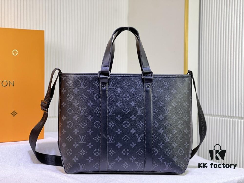Upgraded Original Week-End Tote M45734 M45733 Louis Vuitton Classic Week-End Bag in Monogram Macassar Canvas with Exterior Phone Pocket
