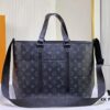 Upgraded Original Week-End Tote M45734 M45733 Louis Vuitton Classic Week-End Bag in Monogram Macassar Canvas with Exterior Phone Pocket