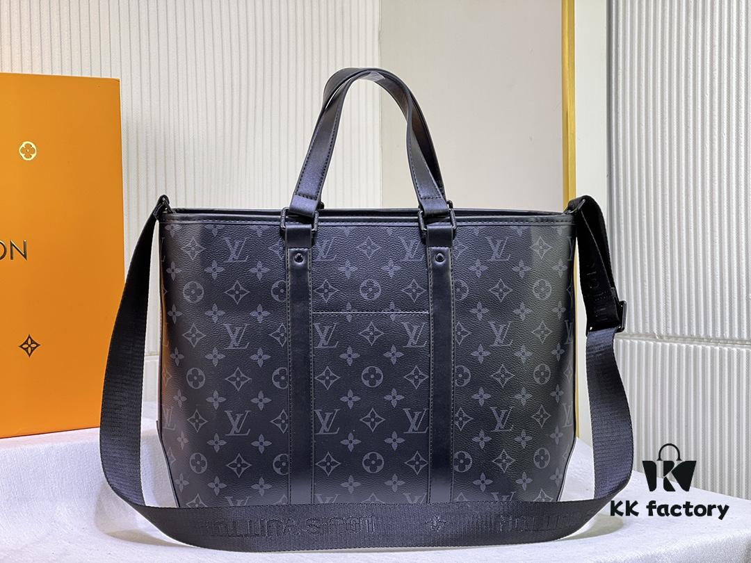 Upgraded Original Week-End Tote M45734 M45733 Louis Vuitton Classic Week-End Bag in Monogram Macassar Canvas with Exterior Phone Pocket