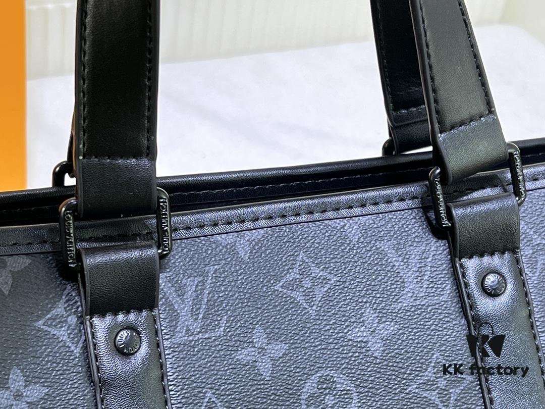 Upgraded Original Week-End Tote M45734 M45733 Louis Vuitton Classic Week-End Bag in Monogram Macassar Canvas with Exterior Phone Pocket