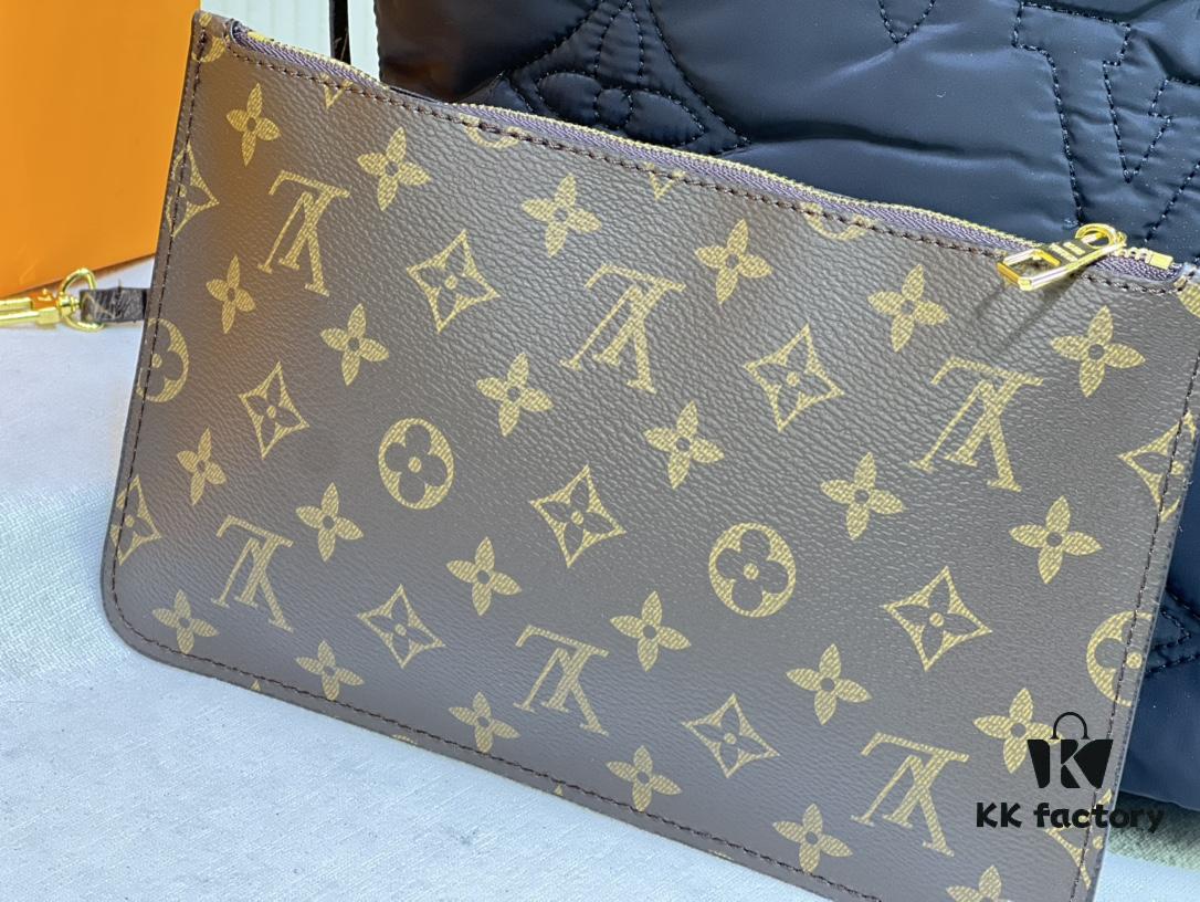 Upgraded Premium Quality M40995 M21090 Down Fabric Medium Shopping Bag Louis Vuitton Reimagines the Iconic Neverfull Tote, Exploring Refined Interior Details