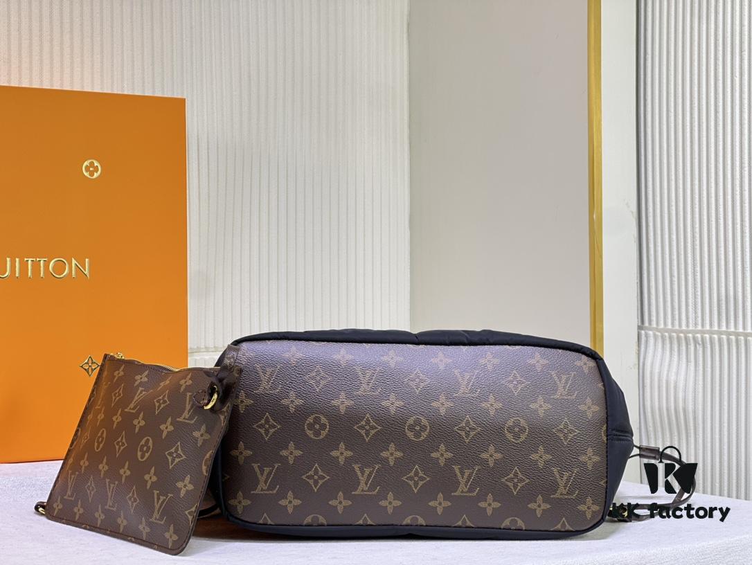 Upgraded Premium Quality M40995 M21090 Down Fabric Medium Shopping Bag Louis Vuitton Reimagines the Iconic Neverfull Tote, Exploring Refined Interior Details