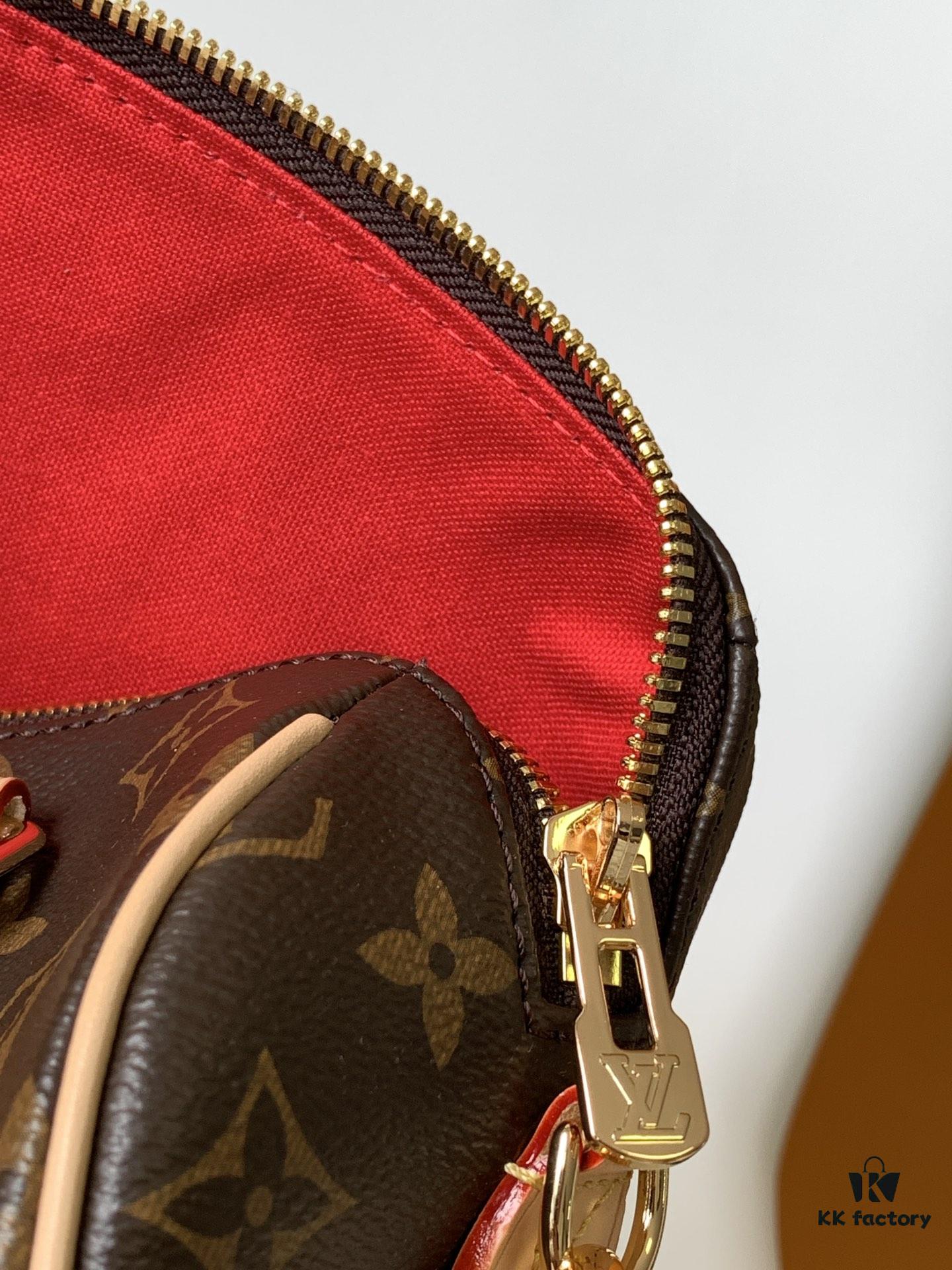 M46594 Pink M46222 Apricot M46234 Black [M45957 Black M45948 Red, Non-Adjustable Strap] - This Speedy Bandoulière 20 Handbag is crafted from Monogram canvas with cowhide leather trim and textile lining, continuing the iconic Louis Vuitton Speedy travel bag design in a compact size, featuring rolled leather handles and a detachable, adjustable fabric shoulder strap adorned with signature woven branding details