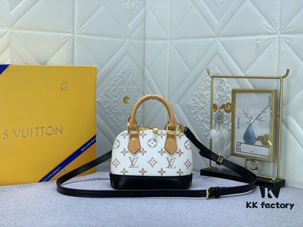 Upgraded Original 【Louis Vuitton Alma Nano Shell Bag】M82717 Monogram M46895 White Flower