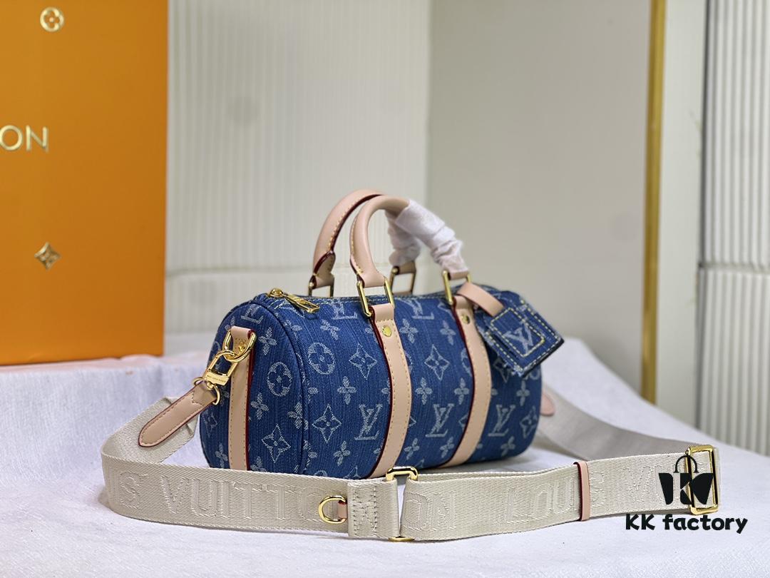 M20900 Keepall 25 Bag in Monogram Eclipse Reverse Denim Canvas