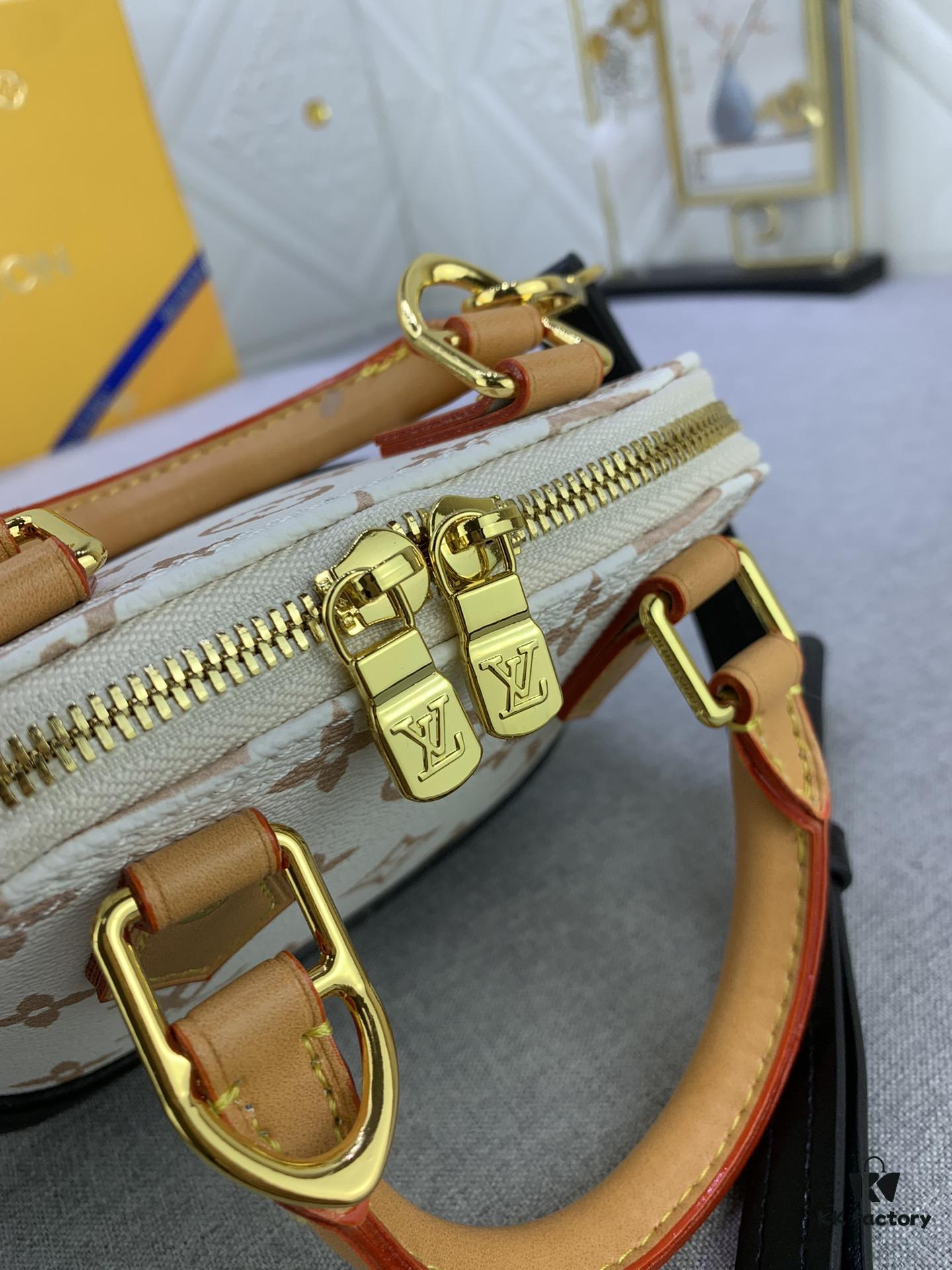 Upgraded Original 【Louis Vuitton Alma Nano Shell Bag】M82717 Monogram M46895 White Flower