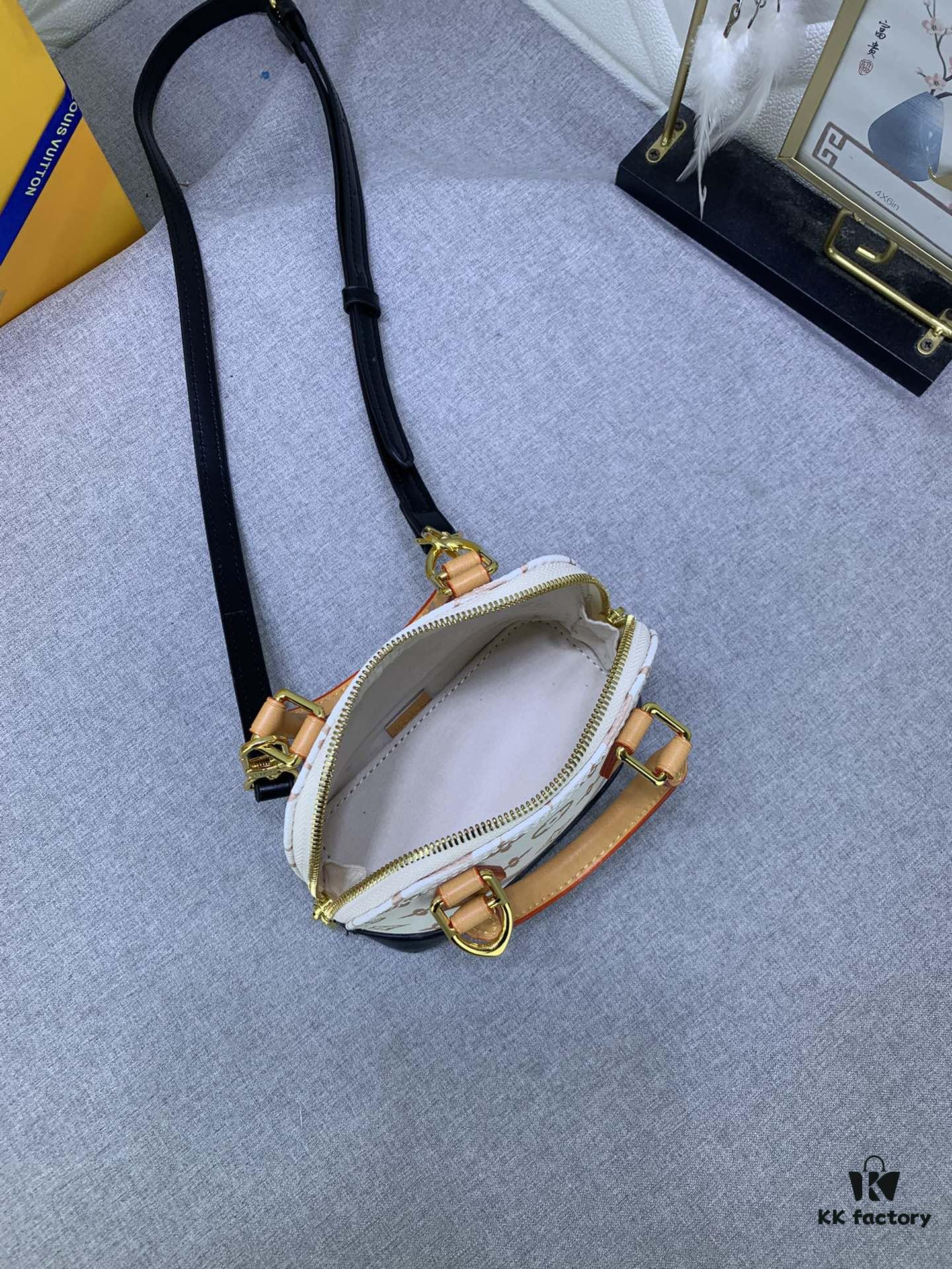 Upgraded Original 【Louis Vuitton Alma Nano Shell Bag】M82717 Monogram M46895 White Flower