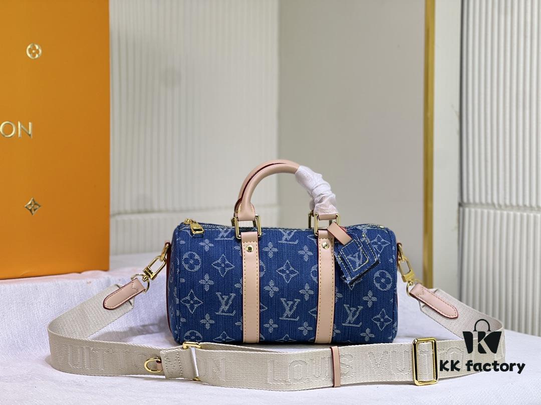 M20900 Keepall 25 Bag in Monogram Eclipse Reverse Denim Canvas