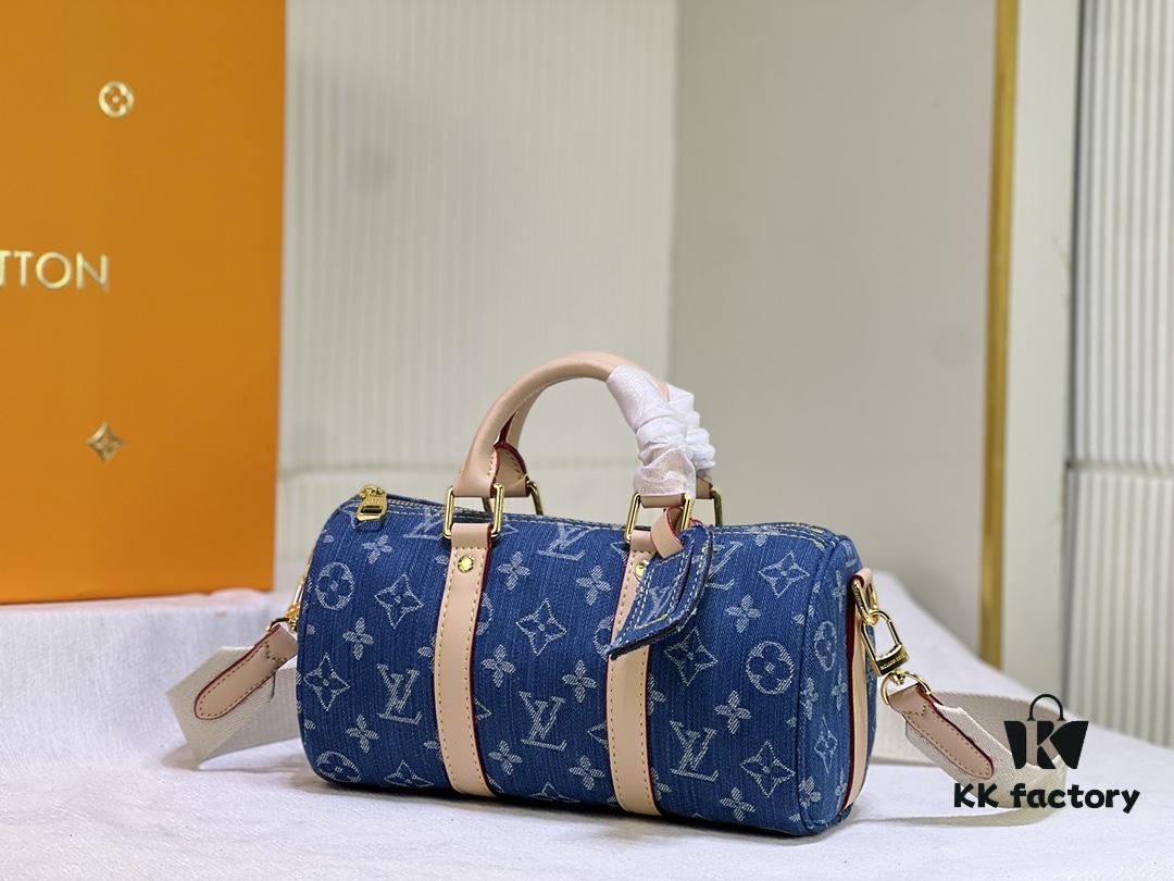 M20900 Keepall 25 Bag in Monogram Eclipse Reverse Denim Canvas