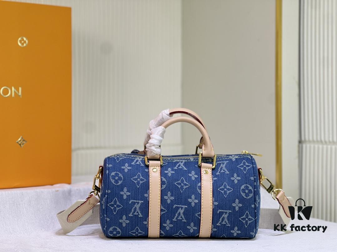 M20900 Keepall 25 Bag in Monogram Eclipse Reverse Denim Canvas