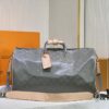 New Arrival 😍😍 High-End Quality 👍 Original Keepall 50 Travel Duffel Bag, Special Edition Design Inspired by the 2018-19 Men's Fashion Show. Grey Monogram Titanium Canvas Body with Natural Cowhide Trims, Textile Handles and Detachable Leather Shoulder Strap Embossed with Louis Vuitton Logo. Model No.: 43886 43885 Size: 50x29x23