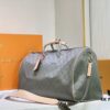 New Arrival 😍😍 High-End Quality 👍 Original Keepall 50 Travel Duffel Bag, Special Edition Design Inspired by the 2018-19 Men's Fashion Show. Grey Monogram Titanium Canvas Body with Natural Cowhide Trims, Textile Handles and Detachable Leather Shoulder Strap Embossed with Louis Vuitton Logo. Model No.: 43886 43885 Size: 50x29x23