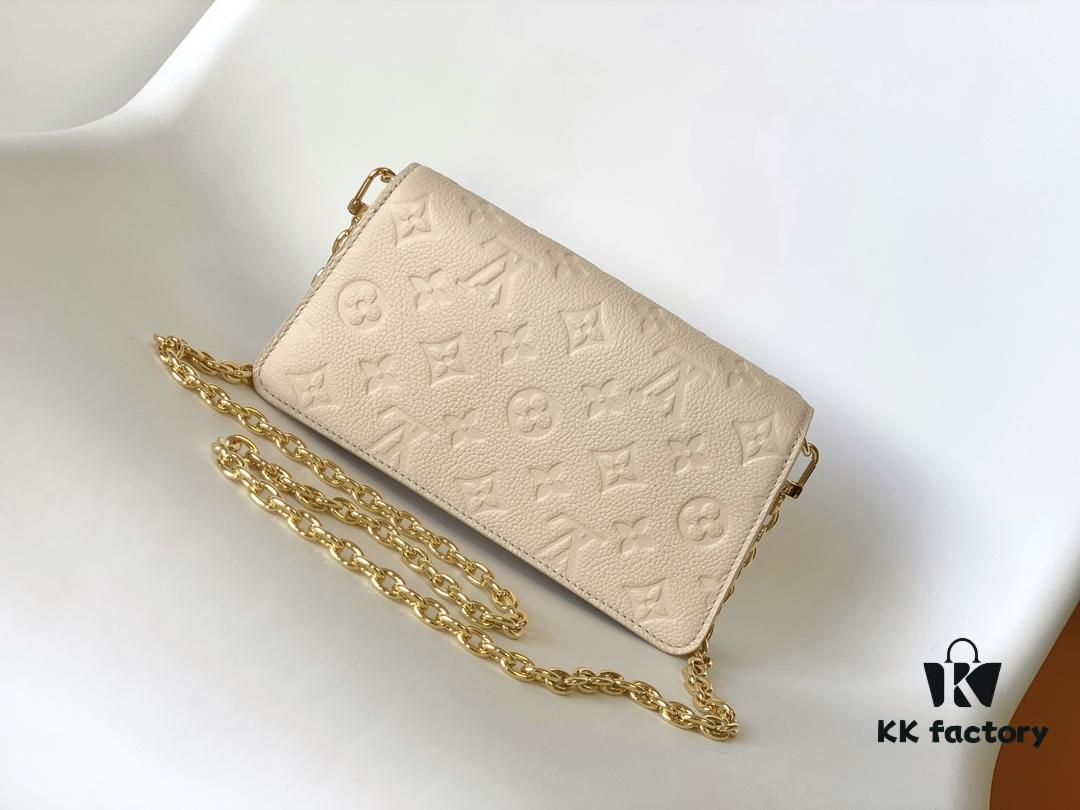 Wallet On Chain Metis Chain Bag in Grainy Mjs Monogram Empreinte Leather, Black M82637 and White M82836