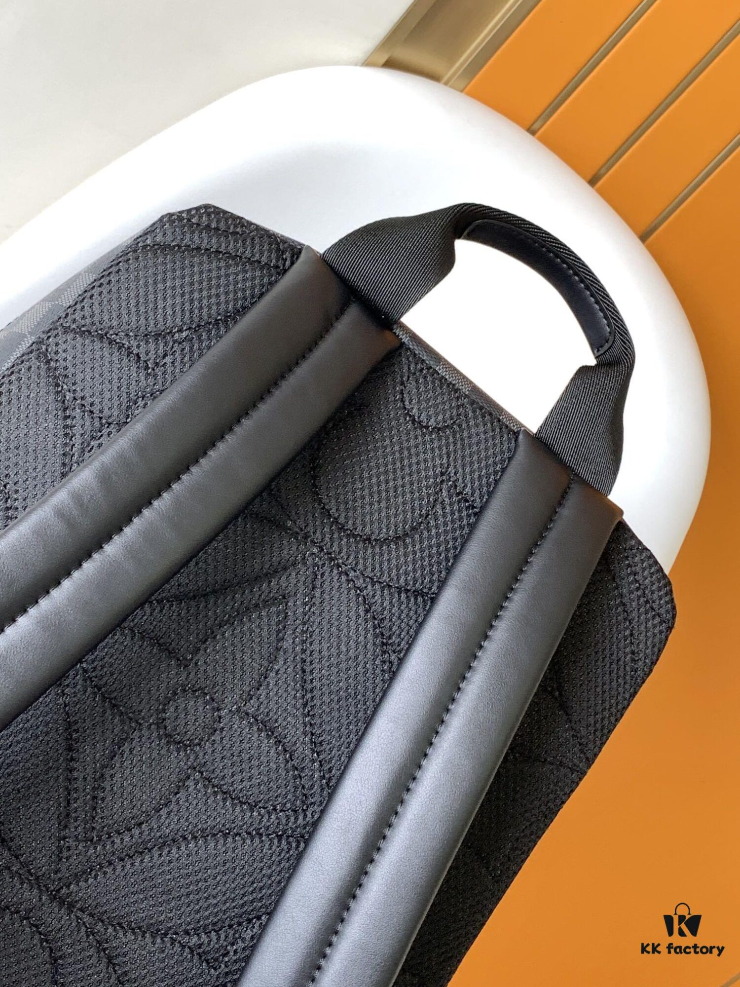 69305d9ef09edb6de4c4ffdd Top Quality Original M45335 Black Flower Black Check Dean Backpack