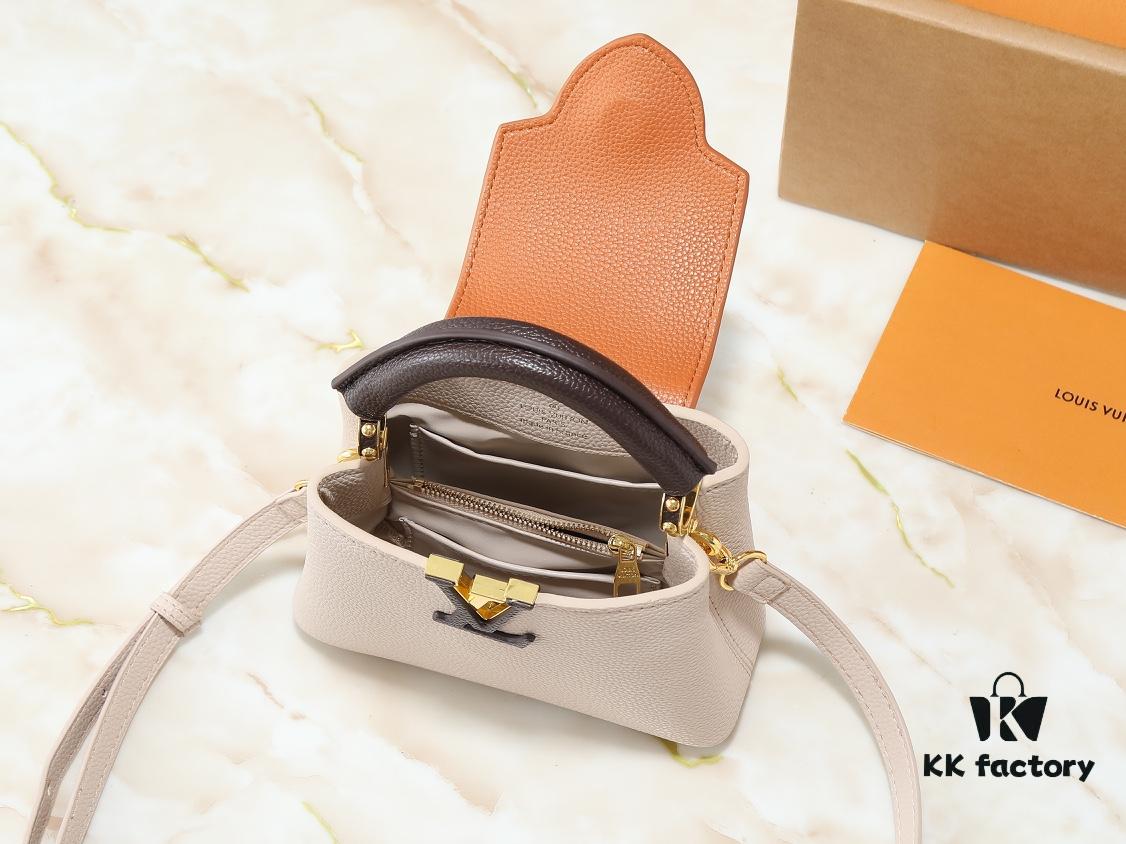 Upgraded Original M12956 M12952 M14176 Capucines Mini Bag in Elegant Taurillon Calfskin with Seasonal Hues