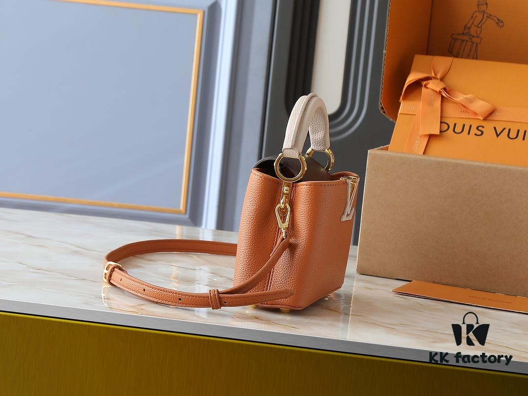 Guangzhou Goods Upgraded Original Version M12956 M12952 M14176 This Mini Capucines Handbag in Elegant Taurillon Calfskin with Shiny Metal Hardware and LV Letter Accent