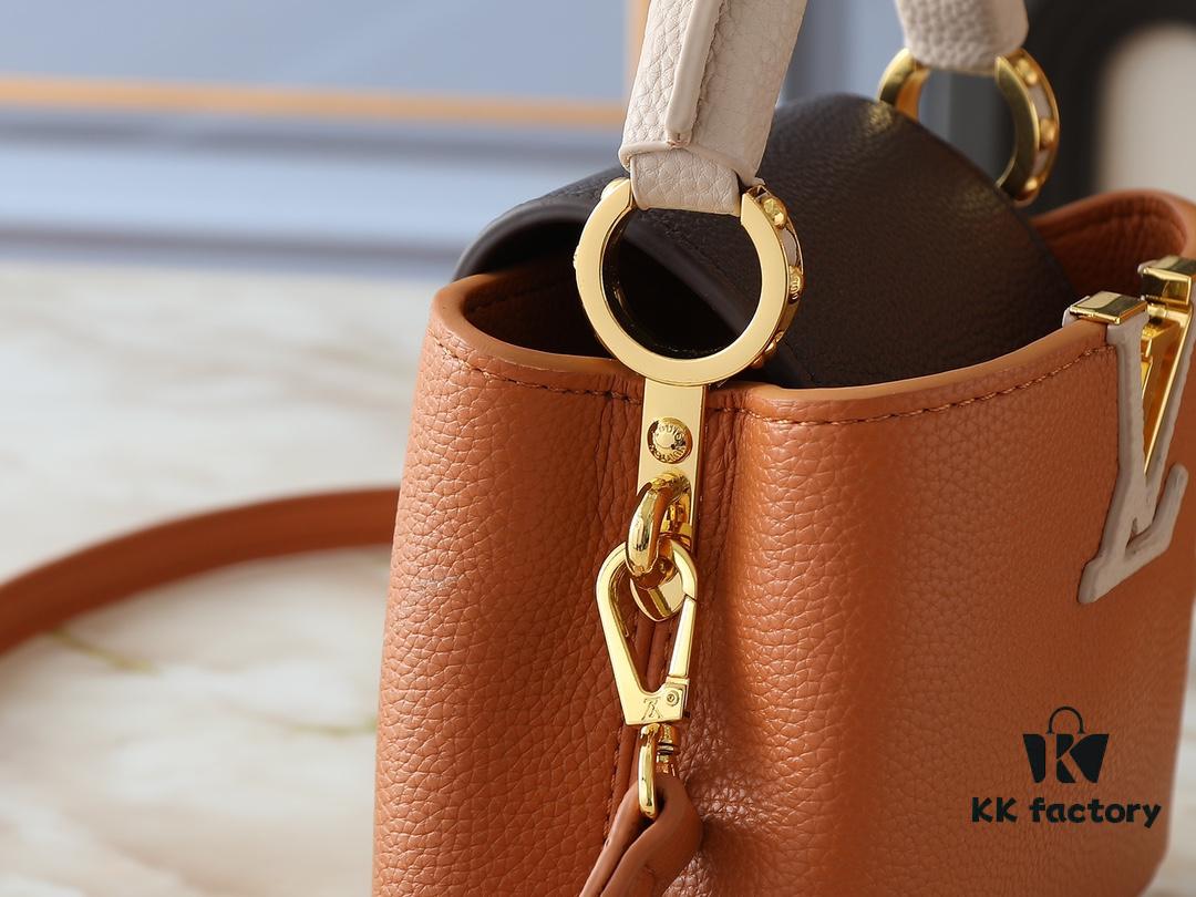 Guangzhou Goods Upgraded Original Version M12956 M12952 M14176 This Mini Capucines Handbag in Elegant Taurillon Calfskin with Shiny Metal Hardware and LV Letter Accent
