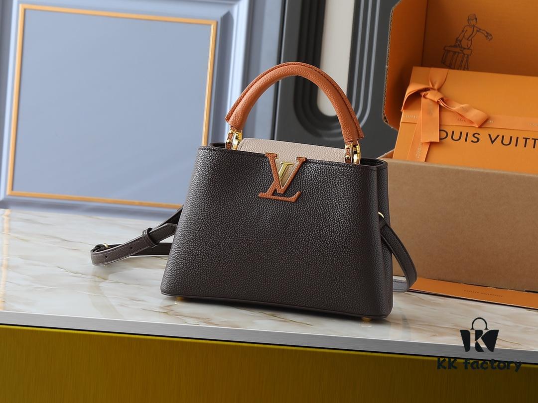 Guangzhou Goods Upgraded Original Version M12956 M12952 M14176 This Mini Capucines Bag Features Elegant Taurillon Calfskin with Seasonal Hues and Shiny Metal LV Lettering