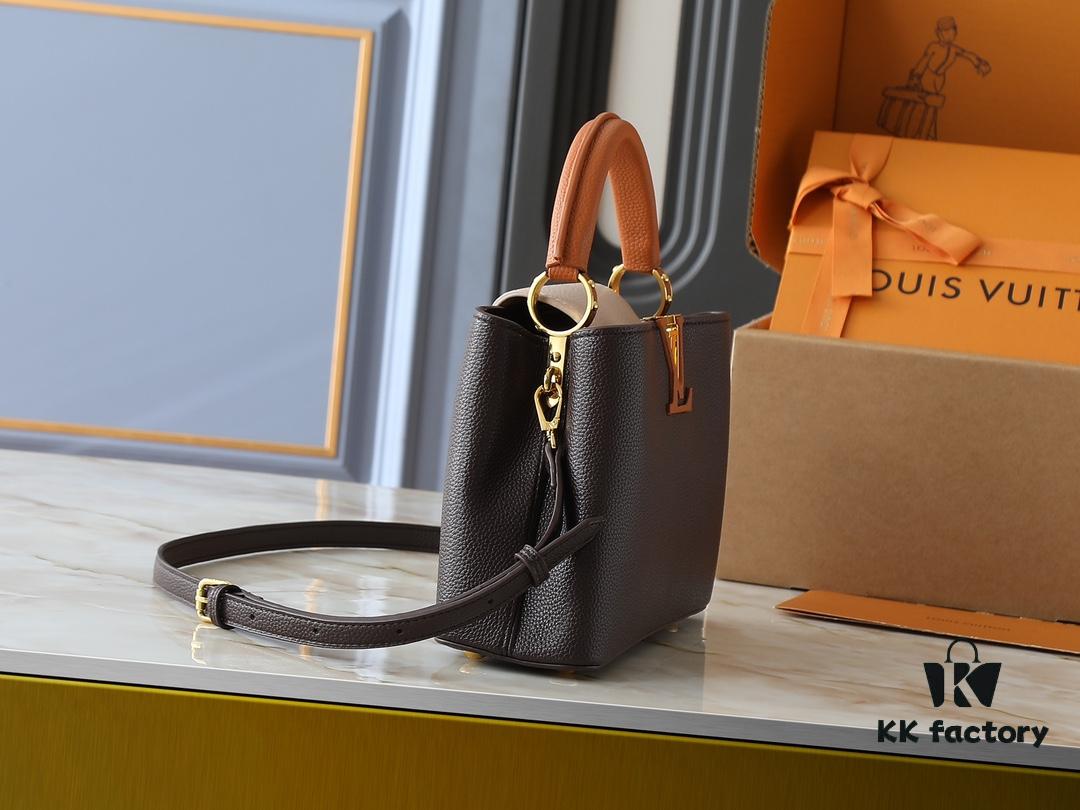Guangzhou Goods Upgraded Original Version M12956 M12952 M14176 This Mini Capucines Bag Features Elegant Taurillon Calfskin with Seasonal Hues and Shiny Metal LV Lettering