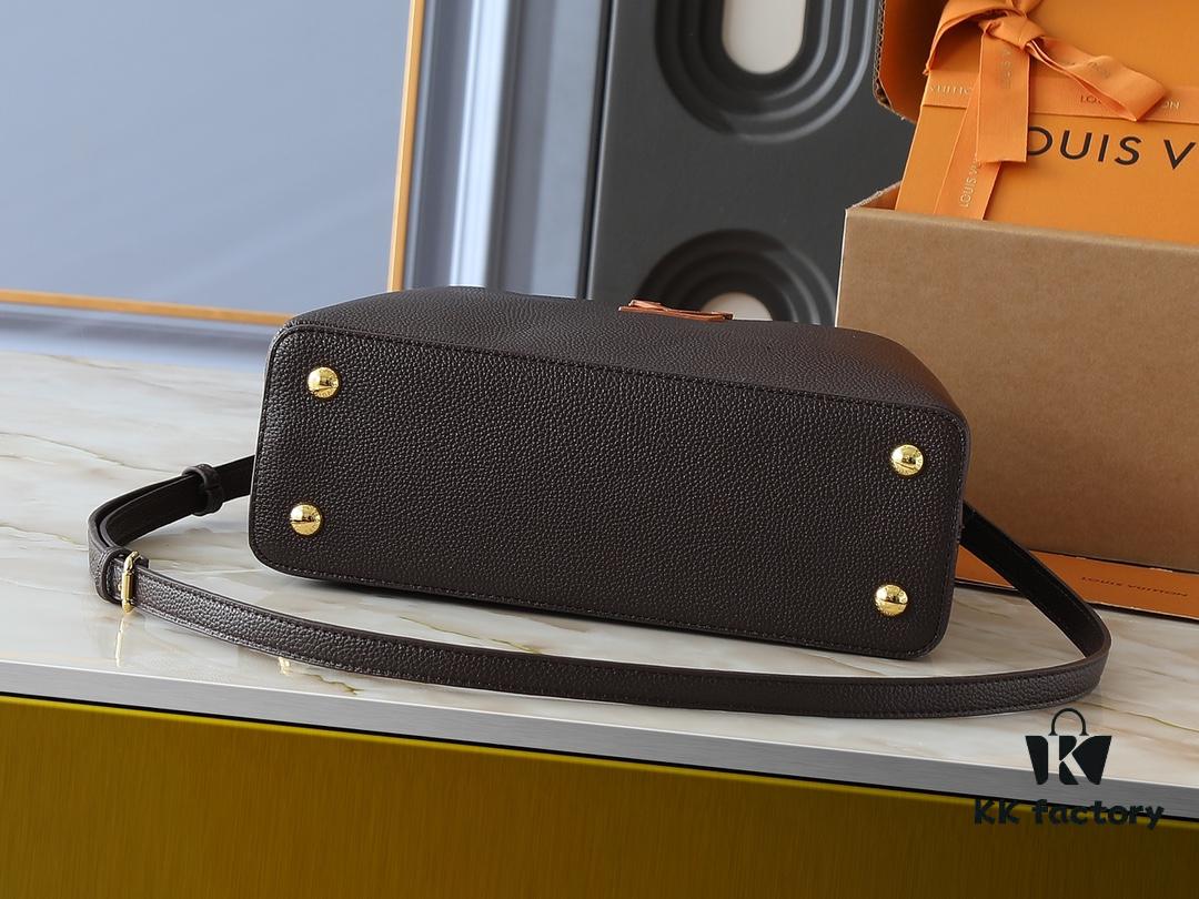 Guangzhou Goods Upgraded Original Version M12956 M12952 M14176 This Mini Capucines Bag Features Elegant Taurillon Calfskin with Seasonal Hues and Shiny Metal LV Lettering