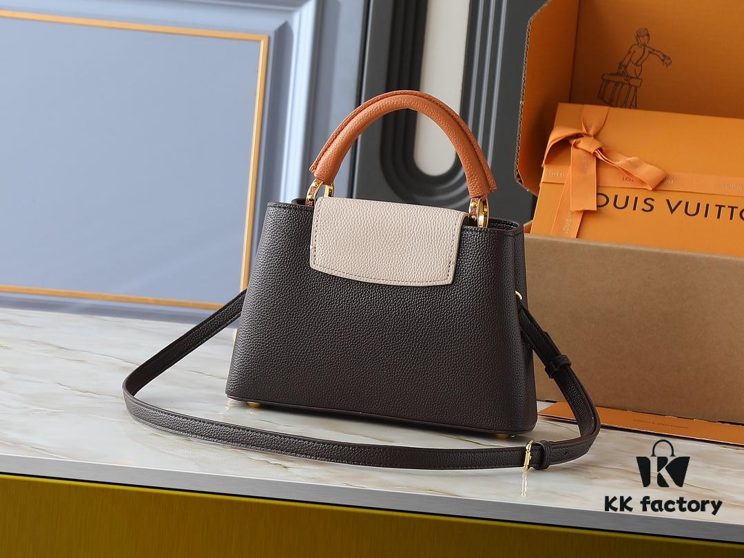 Guangzhou Goods Upgraded Original Version M12956 M12952 M14176 This Mini Capucines Bag Features Elegant Taurillon Calfskin with Seasonal Hues and Shiny Metal LV Lettering