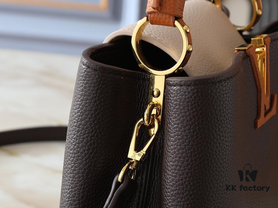 Guangzhou Goods Upgraded Original Version M12956 M12952 M14176 This Mini Capucines Bag Features Elegant Taurillon Calfskin with Seasonal Hues and Shiny Metal LV Lettering