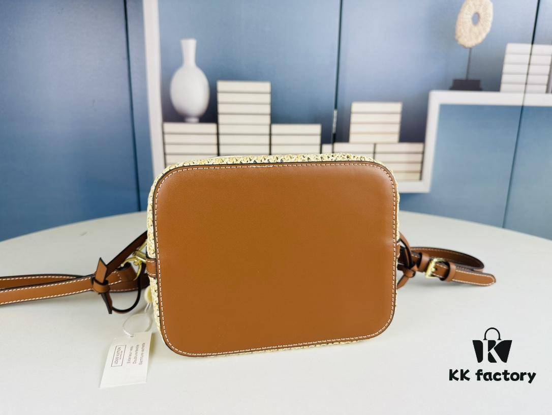 New Small LV NOE PURSE Bucket Bag in Raffia Leather