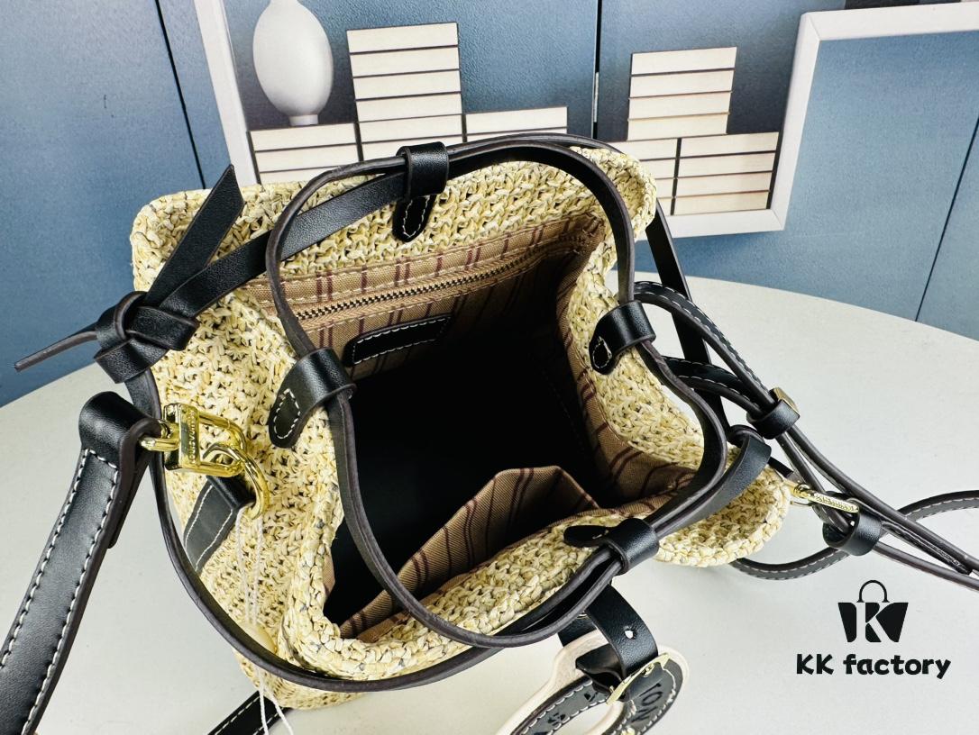 New Small LV NOE PURSE Bucket Handbag in Raffia Leather Mini 'Little Dumpling'