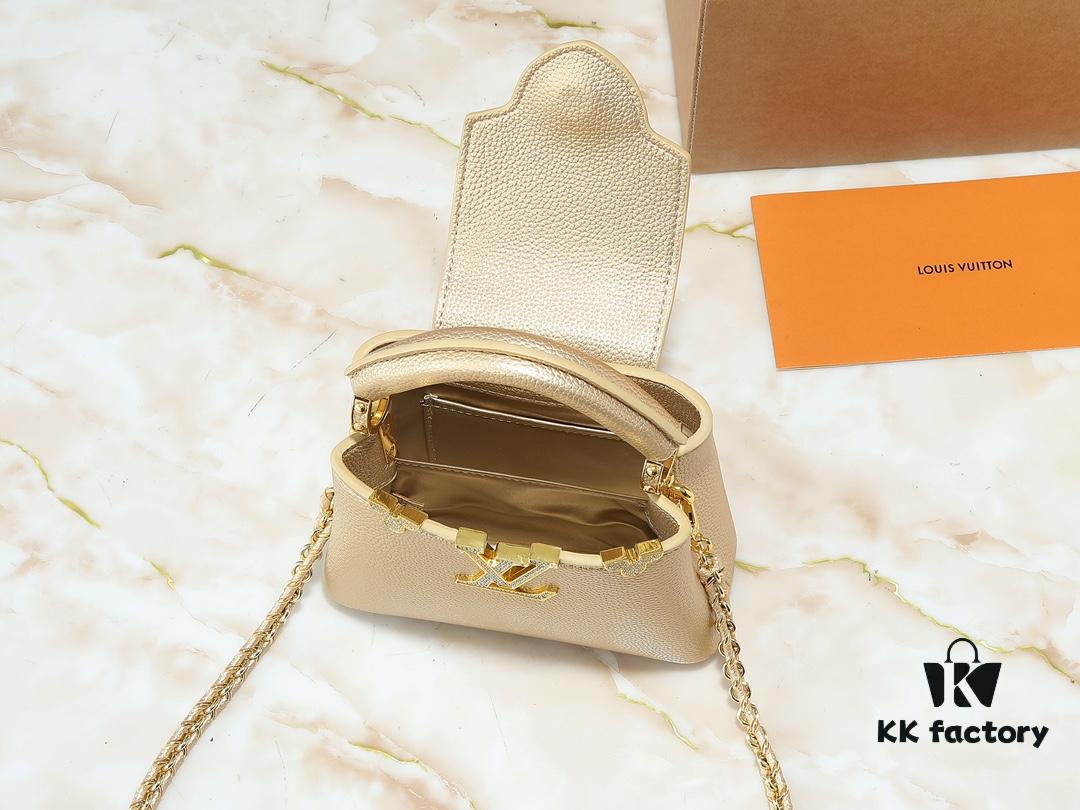 Guangzhou Stock Upgraded Original M24583 M24584 M24585 Gold-Tone Crystal Flower Crown Capucines Handbag