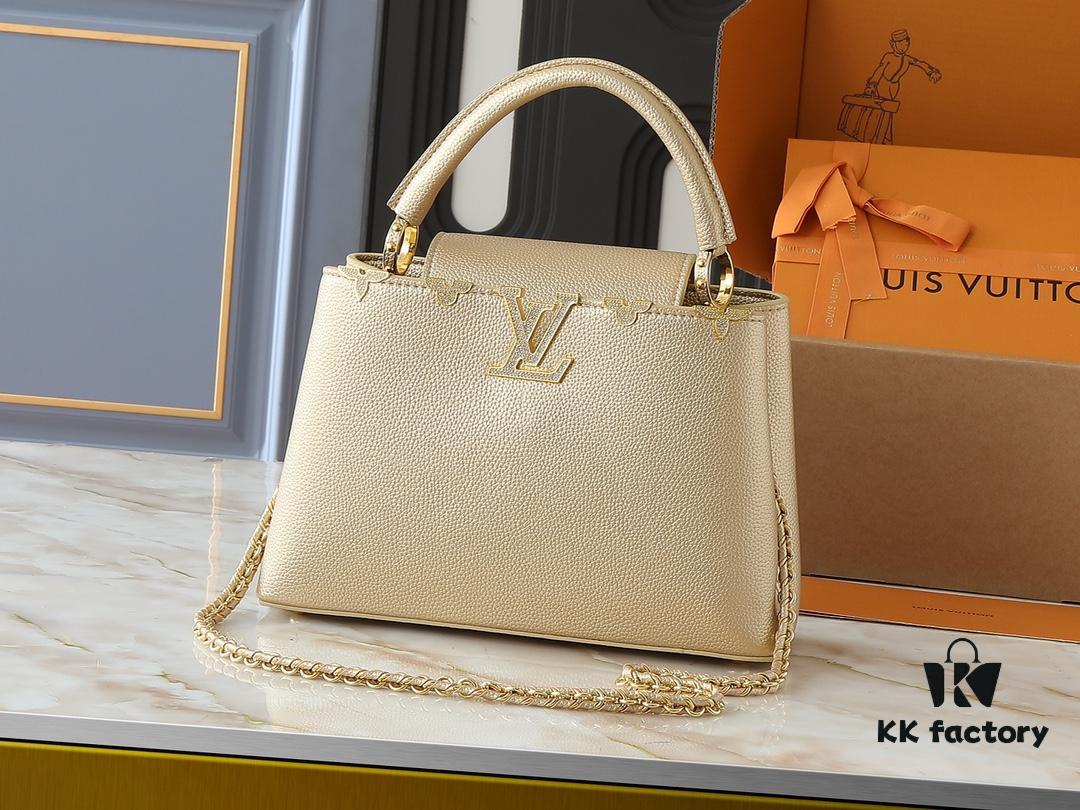 Guangzhou Stock - Upgraded Original M24583 M24584 M24585 Gold-Tone Crystal Flower Crown Capucines Handbag